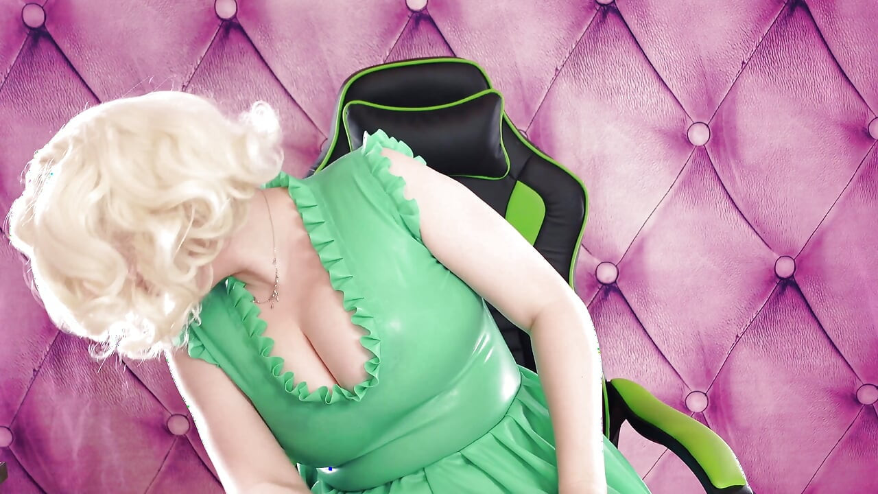 ASMR: my new dark green metallic opera long latex gloves - sexy rubber tease - Arya Grander