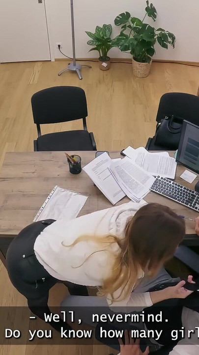 Stunning moment from "LOAN4K. Czech girl with huge boobs is sucking clerk's big cock in his office"