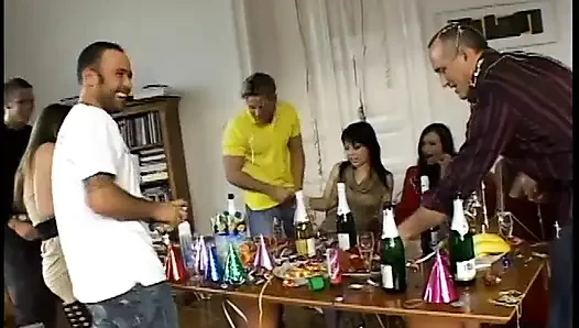 College girls in an orgy getting fucked in every hole