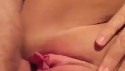 Upclose female orgasm with throbbing clit