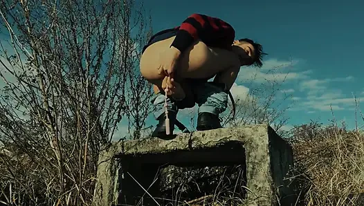 My Cumshot Is Like Rainfall When I Have Anal Beads Inside Outdoors