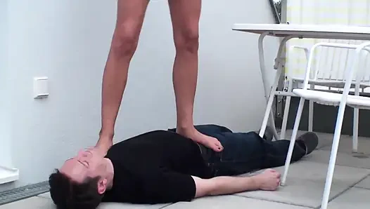 Outdoor teen trampling