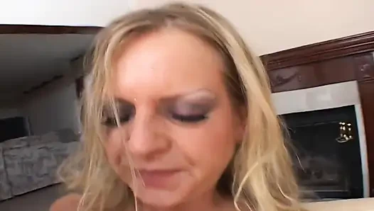Hot girl sucks two cocks ten rides them to a mouth cumshot