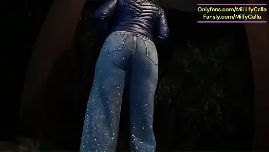 Cigar Blowjob & Ripped Pantyhose - Pussy Massage & Cum on My Downjacket
