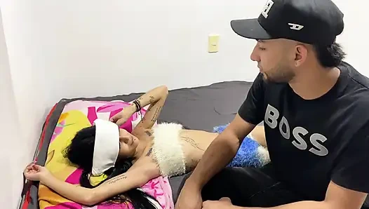 This cute skinny girl loves to be fucked, she swallows my whole cock