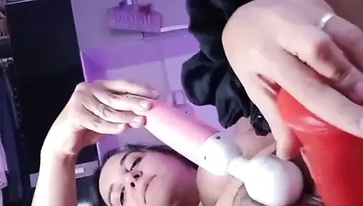 Bubblegum dan dildo di panggilan video dengan u - bunny looner