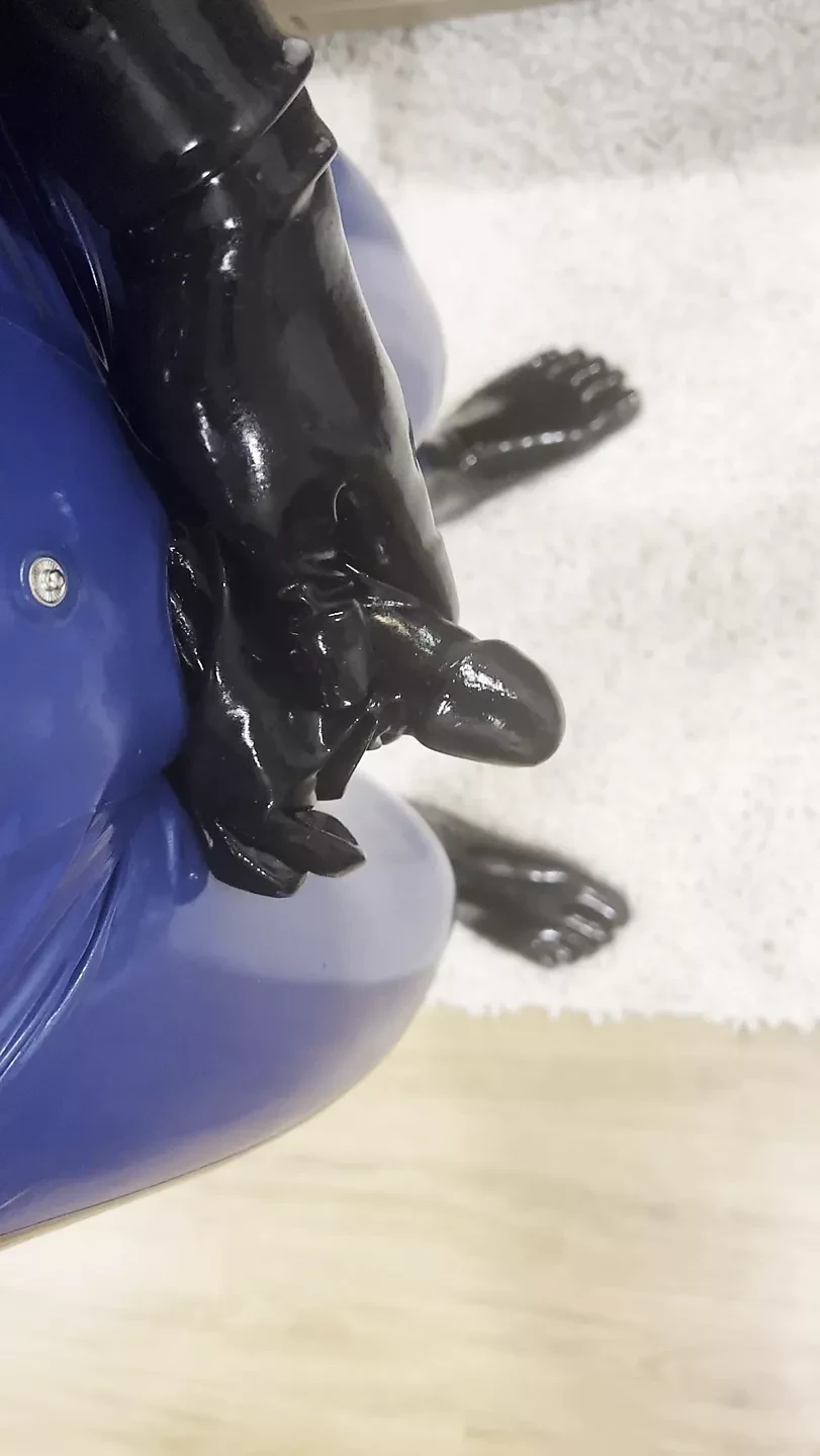 Cumming inside the rubber toe sock