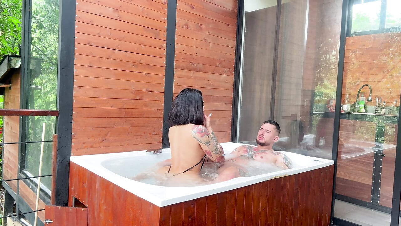 My Best Friend's Boyfriend and I Got in the Hot Tub to Relax and He Ended up Putting My Cock Without a Condom