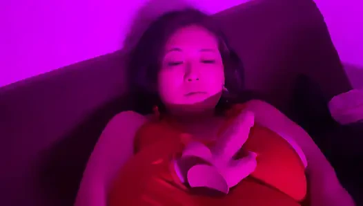 Helping a married woman masturbate using a dildo