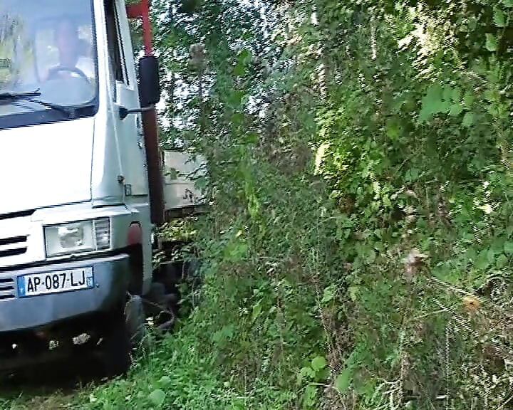 Cute French doll eats cum after hard anal fuck in the woods