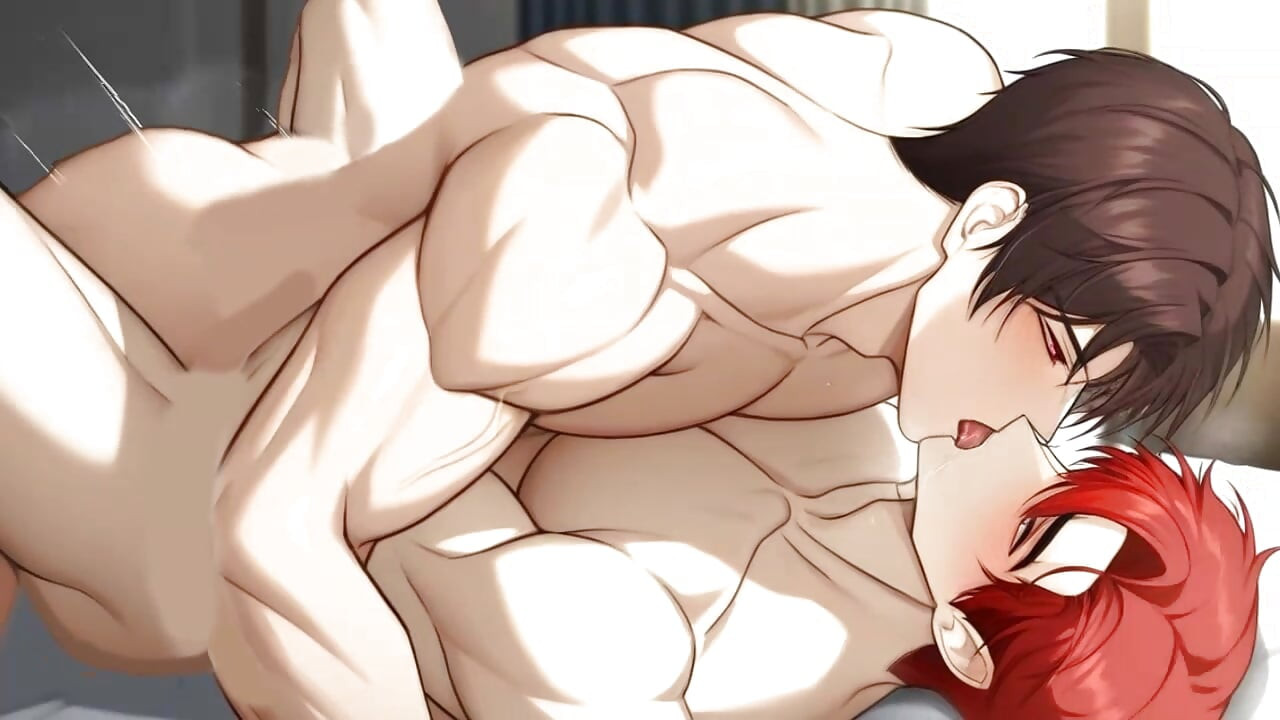 Versatile handsome gay couple demonstrating sex positions