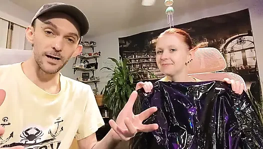 Wish List Gifts 9 - Red Corset and Black Vinyl Dress Unboxing and Masturbation