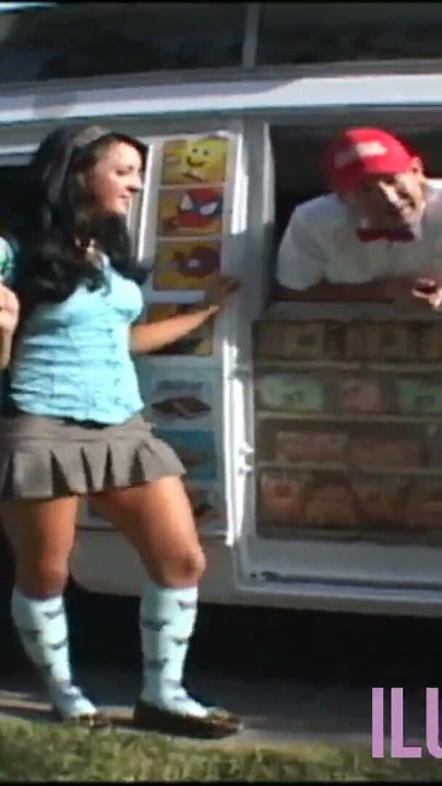 Babe with small tits loves ice cream before sex | Clip 1