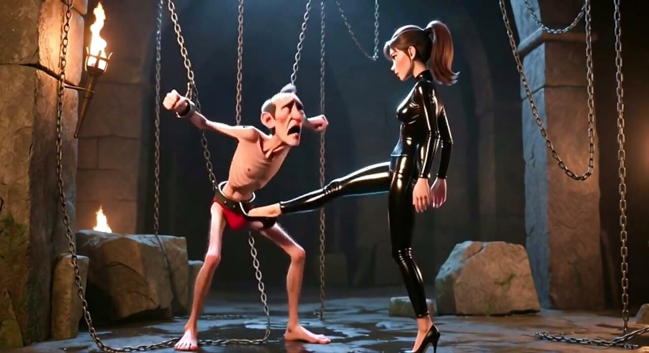 Ballbusting - Dominatrix Sinisipa ang Bayag ng Nakataling Lalaki