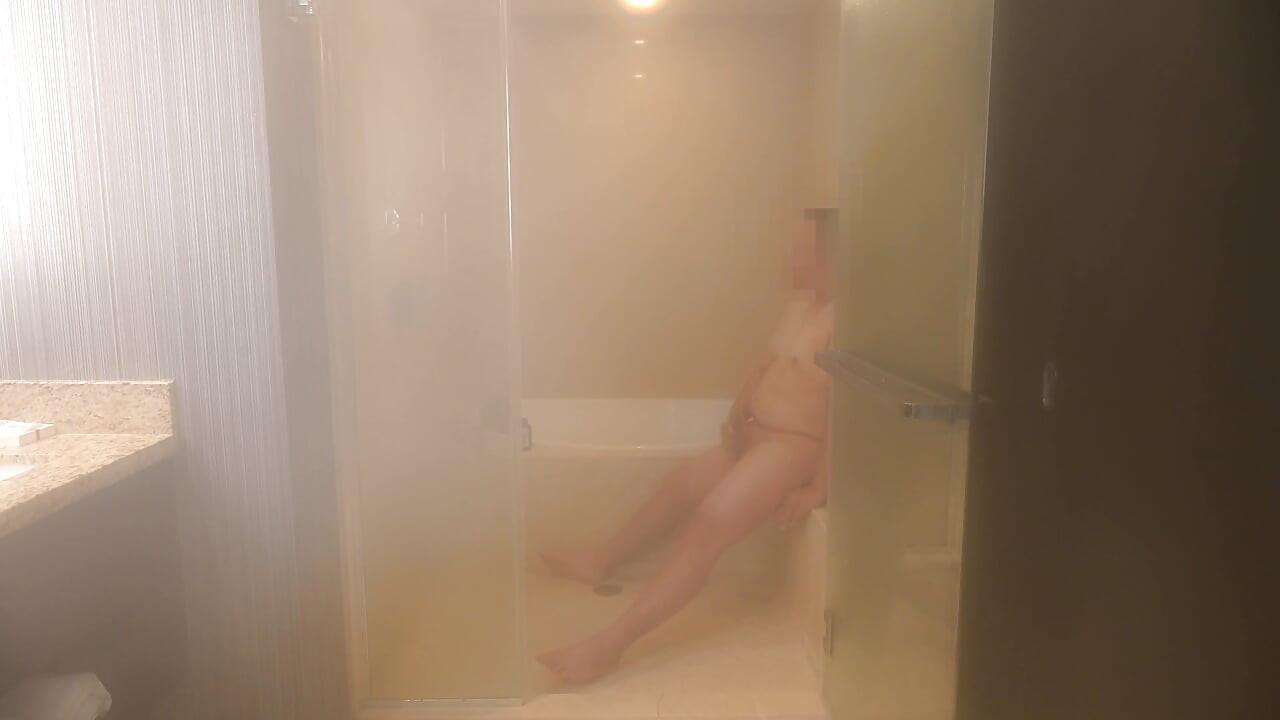 Asian Daddy Speedo Strip, Hot Shower and Masturbate