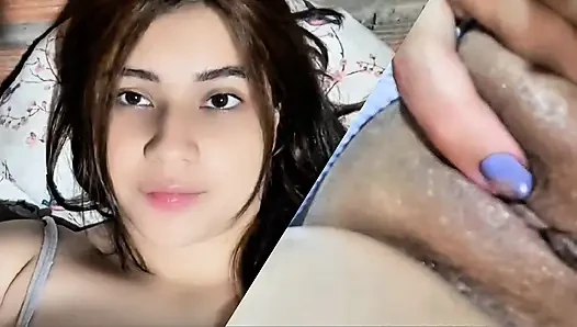 Lesbian girls masturbates and touches her pussy