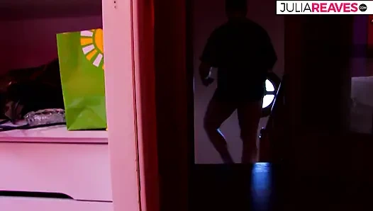 Hot slut gets fucked hard in the ass with a condom on