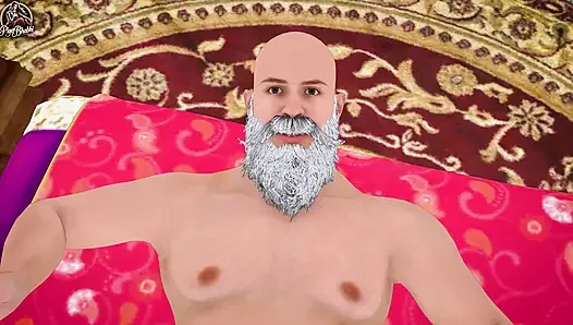 Büyük memeli orta yaşlı seksi kadın altın avcısı lüks malikanede zengin yaşlı adamla sikişiyor