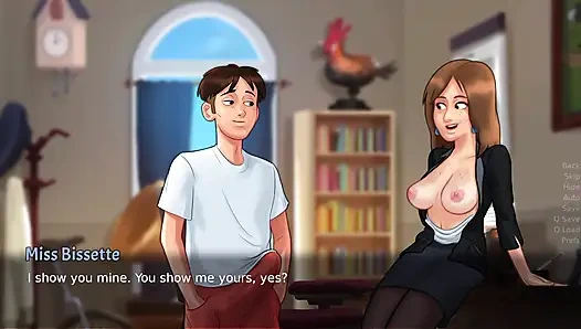 Летнее время Saga, учительницу-коллажку трахает студент в ее офисе