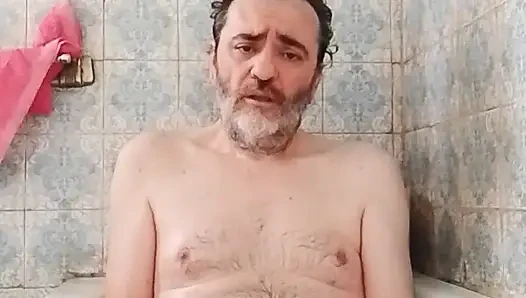 In the bathtub in the laundry room