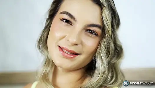 Newcomer Lia Tovar's butt hangs out of her cutoff shorts.