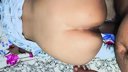 Cute indian girl sharing bed with step brother