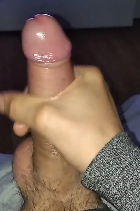 He Plays with His Foreskin and Fingers and That Big Cock Spits Out a Very White Cumshot