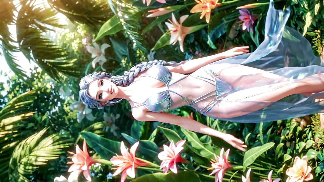 Los días alegres de las hermosas chicas anime: Summer Paradise 3D anime generado por ia