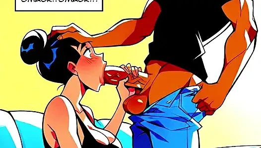 Helpful Julia - Relieving the stress (AI Adult Comic - Blowjob)