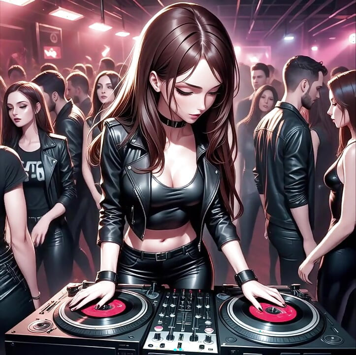 Anime seksi dj synthwave retrowave elektro ai