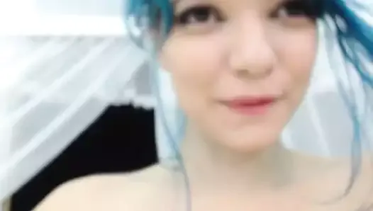 Brazilian girl with milk tits masturbating
