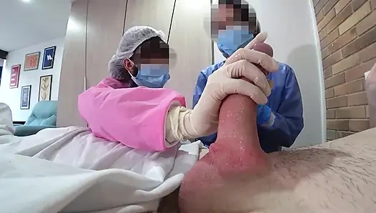 TWO NURSES decided to try out my NEW DICK in practice in Hospital