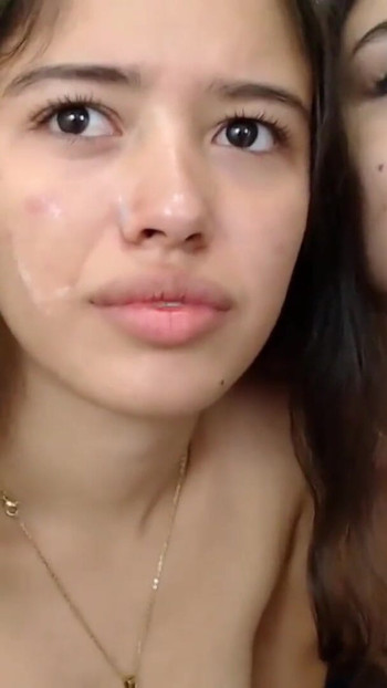 Emotional moment from "OMG! stepsister Caught Me With Girlfriend Anal, blowjob and double facial"