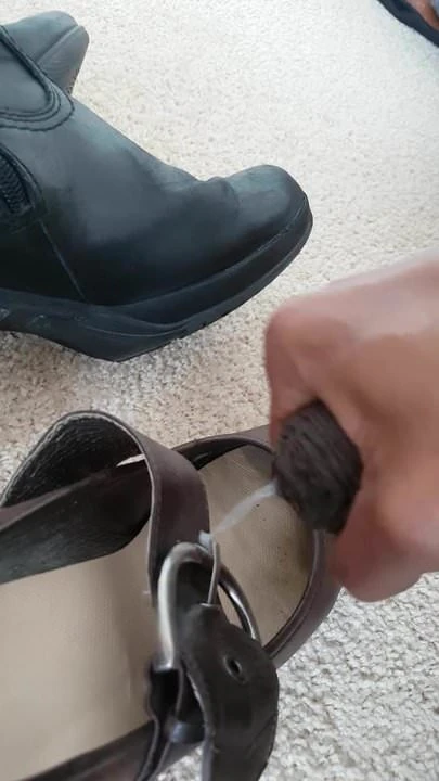 Sex with shoes of friend