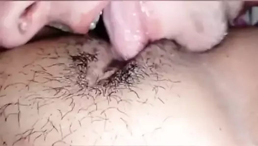 Stepson fisting and licking chubby mom pussy