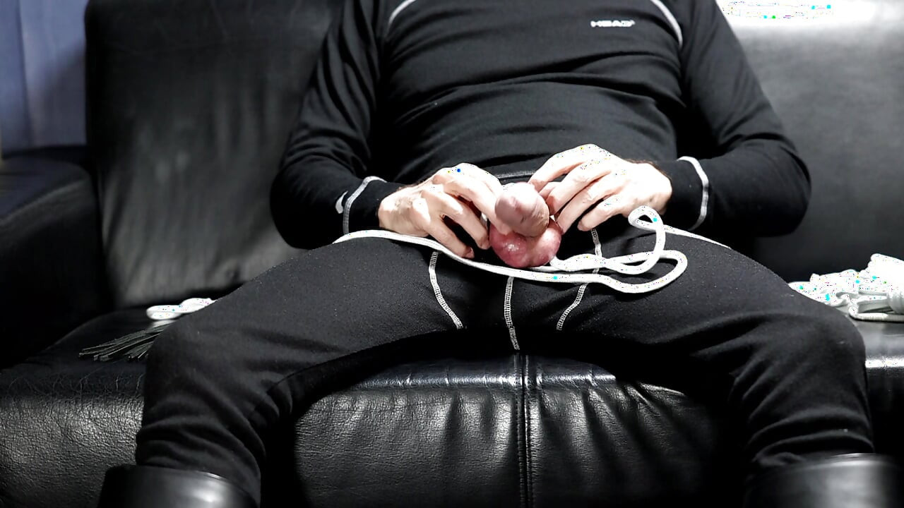 Daddy Plays with His Leather Police Boots on His Mushroomhead Dick