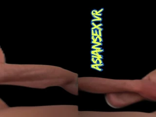 Sürtük Asyalı orta yaşlı seksi kadın pas geçen sanal gerçeklikte göt yalıyor