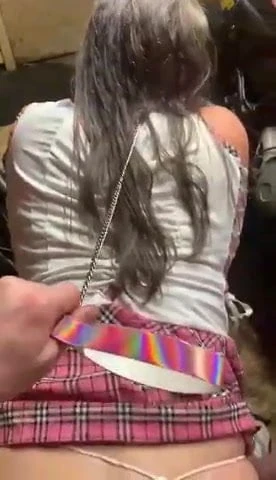 Crossdresser fucked in garage