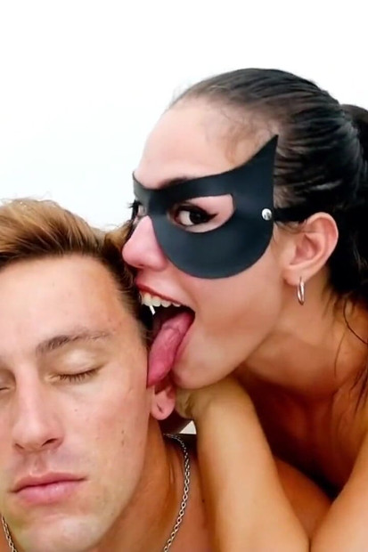 Femdom lickinghis face