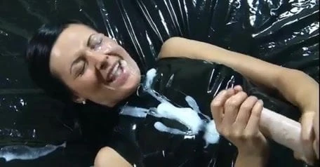 Strapon cum, self facial