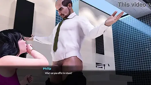 Fashion Business # 1 - Monica lutscht schwänze zweimal in der toilette - Porno-spiele, Erwachsenenspiele, 3d-spiel