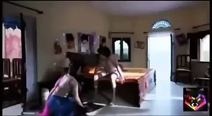Hot couple romance in bathroom