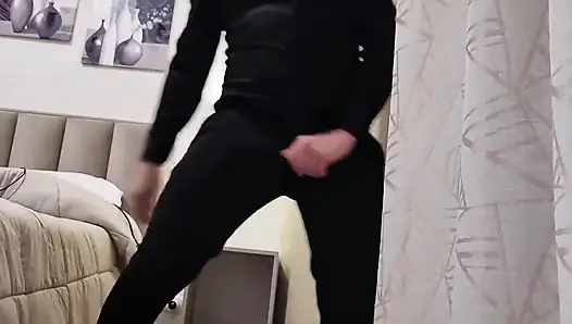 Close-up Wet Cock with Leakage - Elegant - Black Dress - Very Sexy Boy