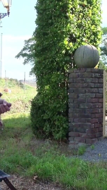 Captivating moment from "Mother catches stepson jerking off in the garden and lets him fuck her"