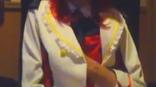 Amateur Japanese CD masturbates in dress