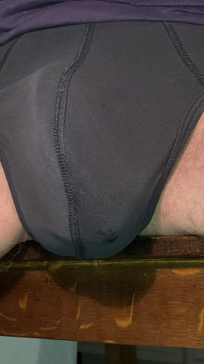 Stepdaddy's Cock Leaks Through Underwear