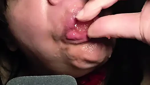 ASMR semangka panas merah