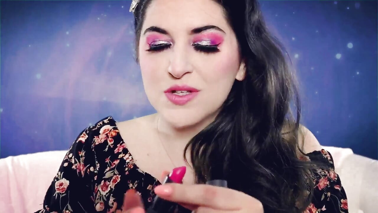 Pink Lipstick on Plexiglass Asmr