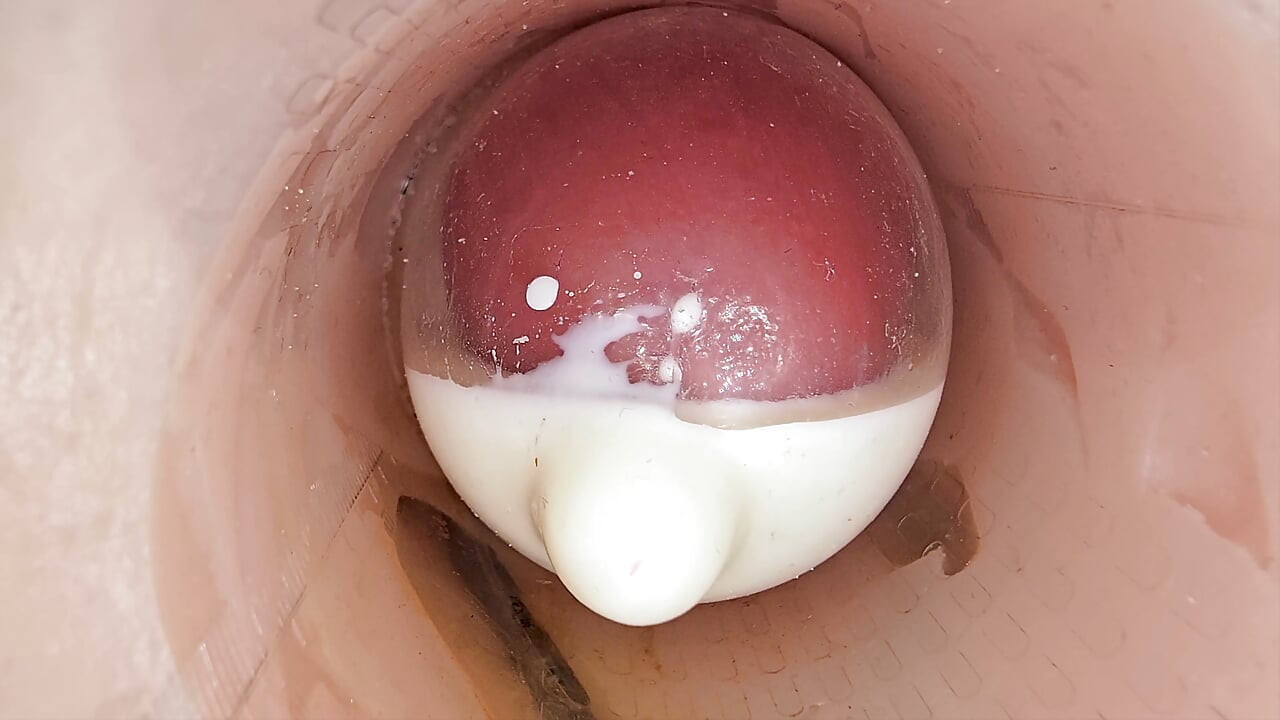 The Camera in the Deep Pussy Records a Huge Ejaculation of Sperm Into the Condom