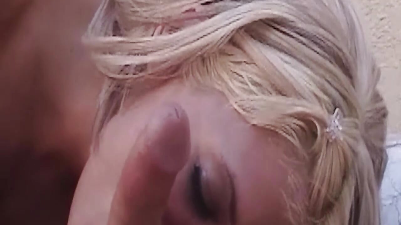 Blonde MILF Gives Sloppy Blowjob and Takes Facial